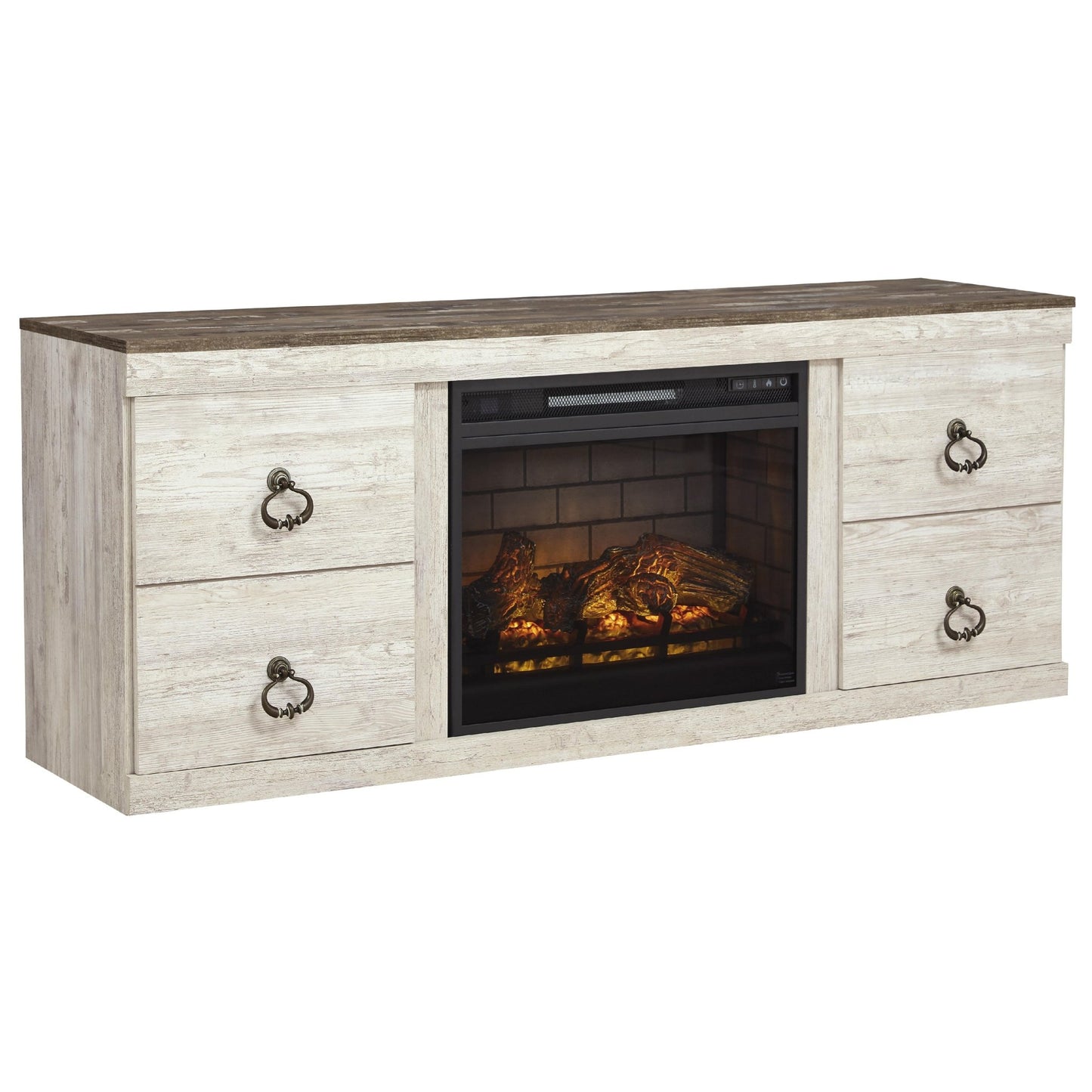 Signature Design by Ashley Willowton EW0267W8 TV Stand with Electric Fireplace - American Furniture of Slidell