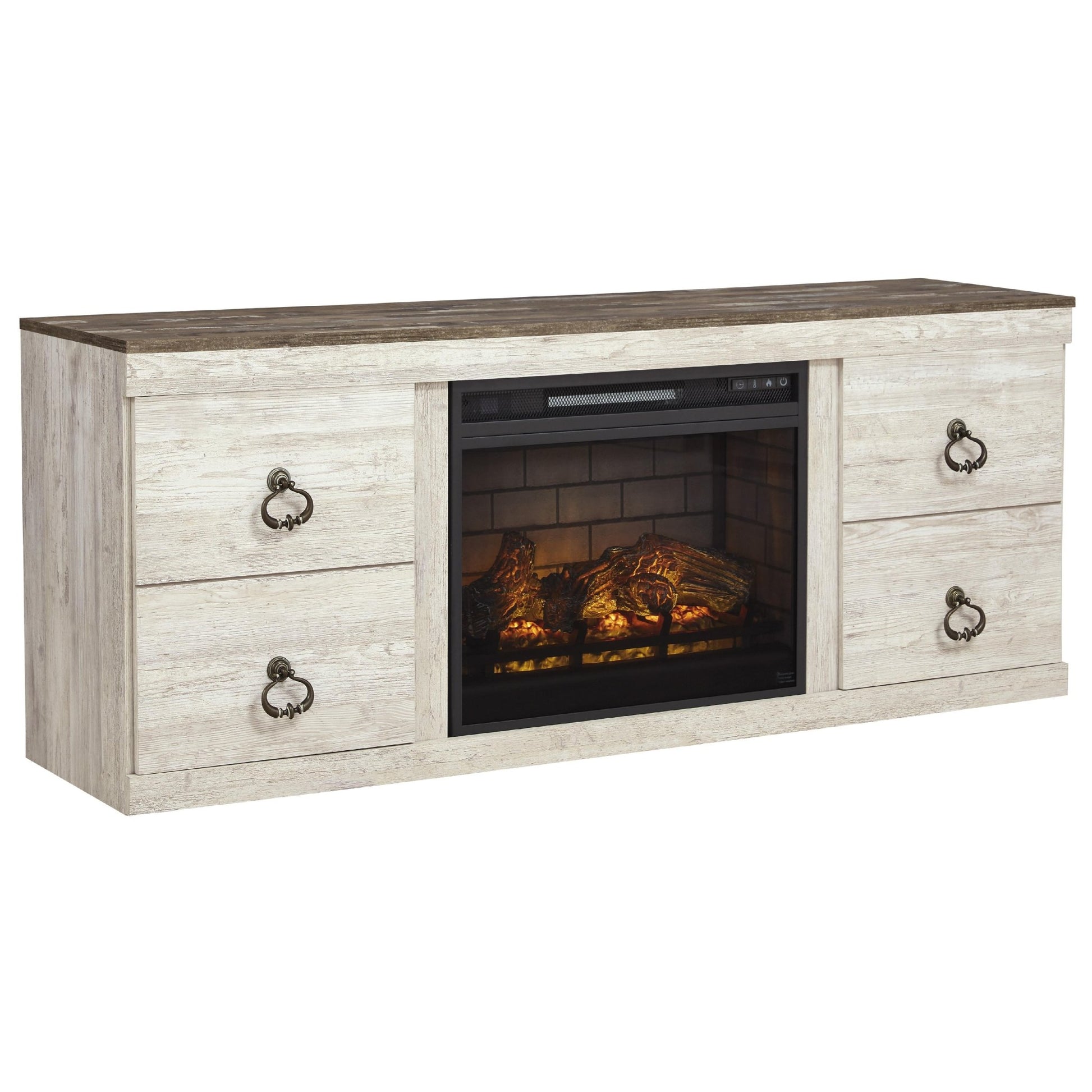 Signature Design by Ashley Willowton EW0267W8 TV Stand with Electric Fireplace - American Furniture of Slidell