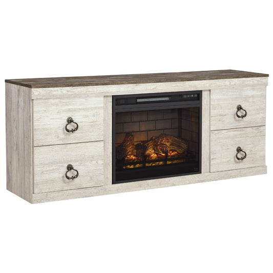 Signature Design by Ashley Willowton EW0267W8 TV Stand with Electric Fireplace - American Furniture of Slidell