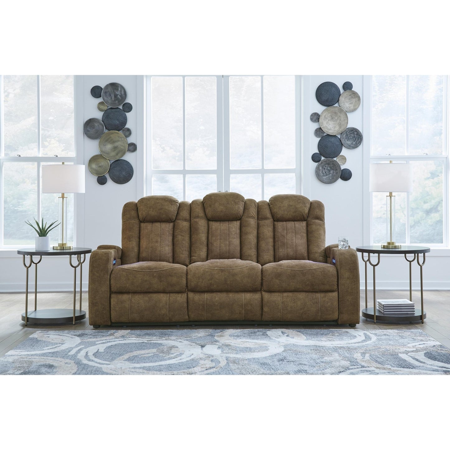 Signature Design by Ashley Wolfridge 6070315 Power Reclining Sofa with Adjustable Headrest - American Furniture of Slidell