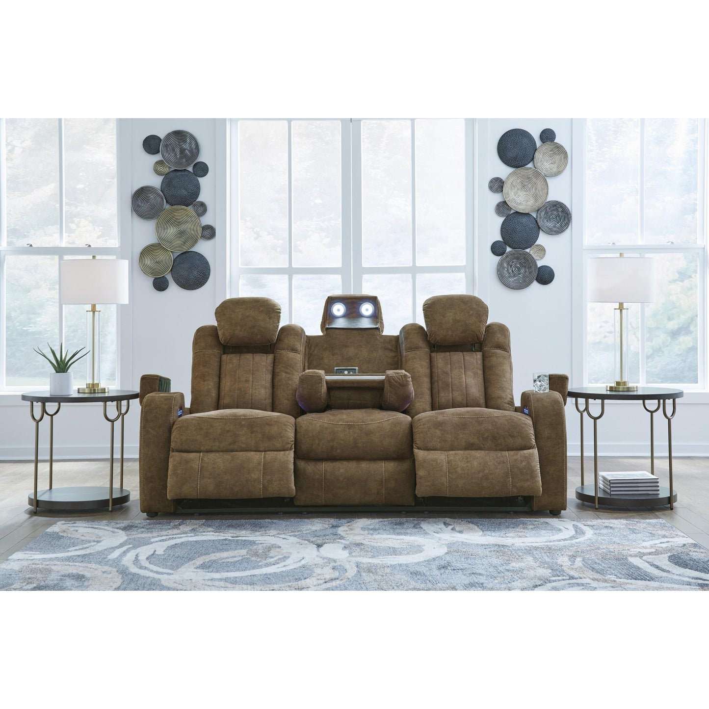 Signature Design by Ashley Wolfridge 6070315 Power Reclining Sofa with Adjustable Headrest - American Furniture of Slidell