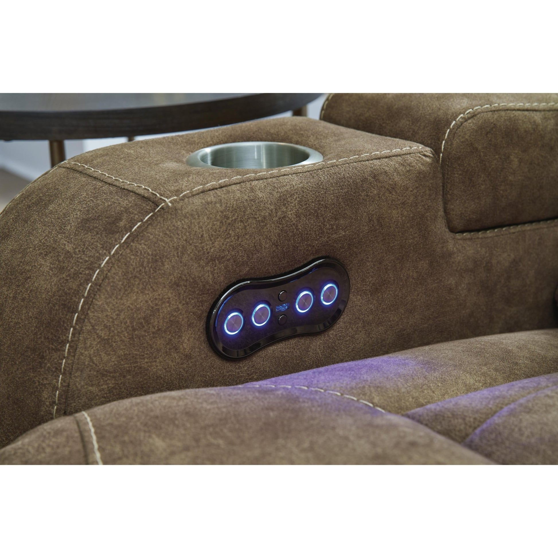 Signature Design by Ashley Wolfridge 6070318 Power Reclining Loveseat with Console and Adjustable Headrest - American Furniture of Slidell