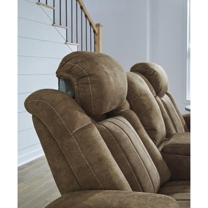 Signature Design by Ashley Wolfridge 6070318 Power Reclining Loveseat with Console and Adjustable Headrest - American Furniture of Slidell