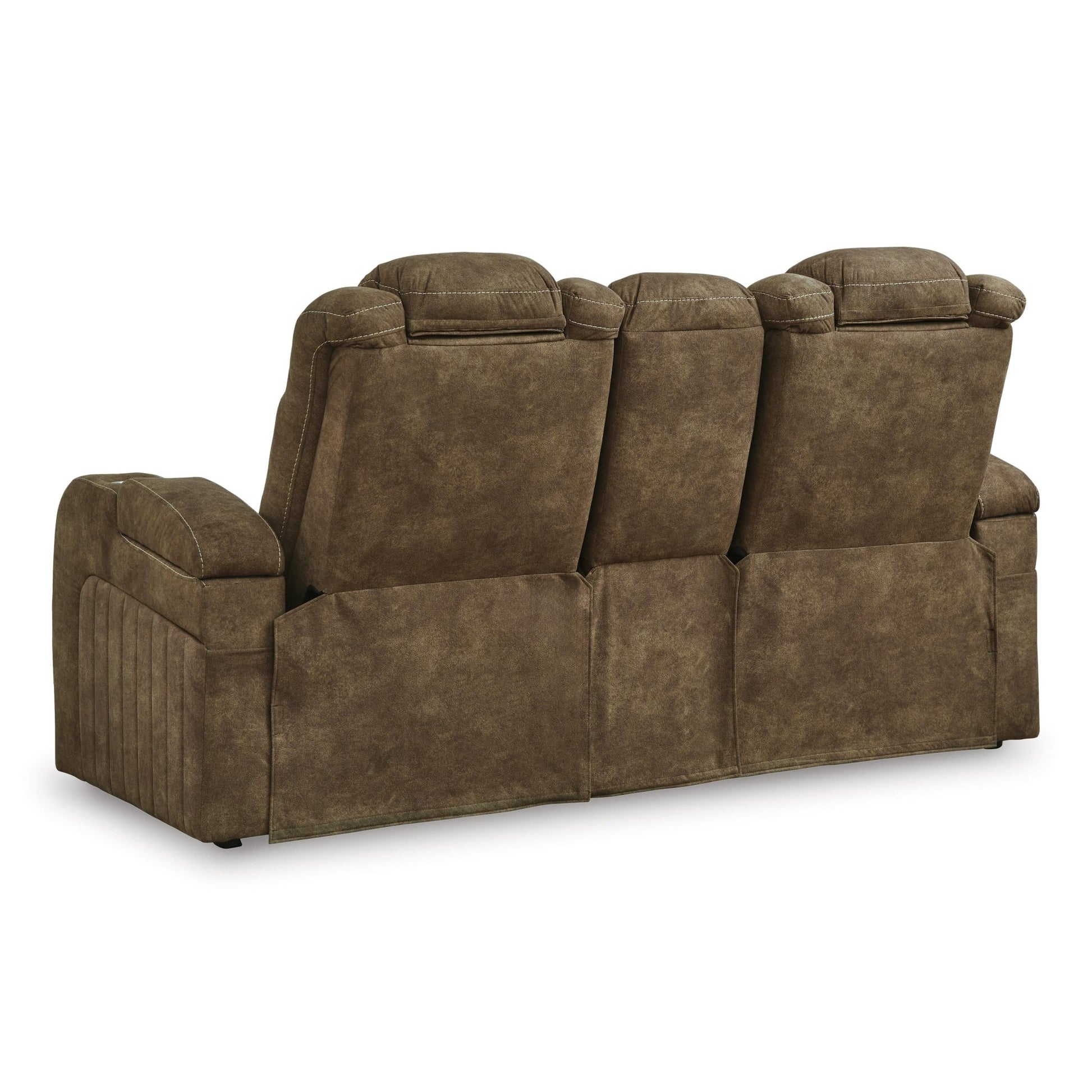 Signature Design by Ashley Wolfridge 6070318 Power Reclining Loveseat with Console and Adjustable Headrest - American Furniture of Slidell