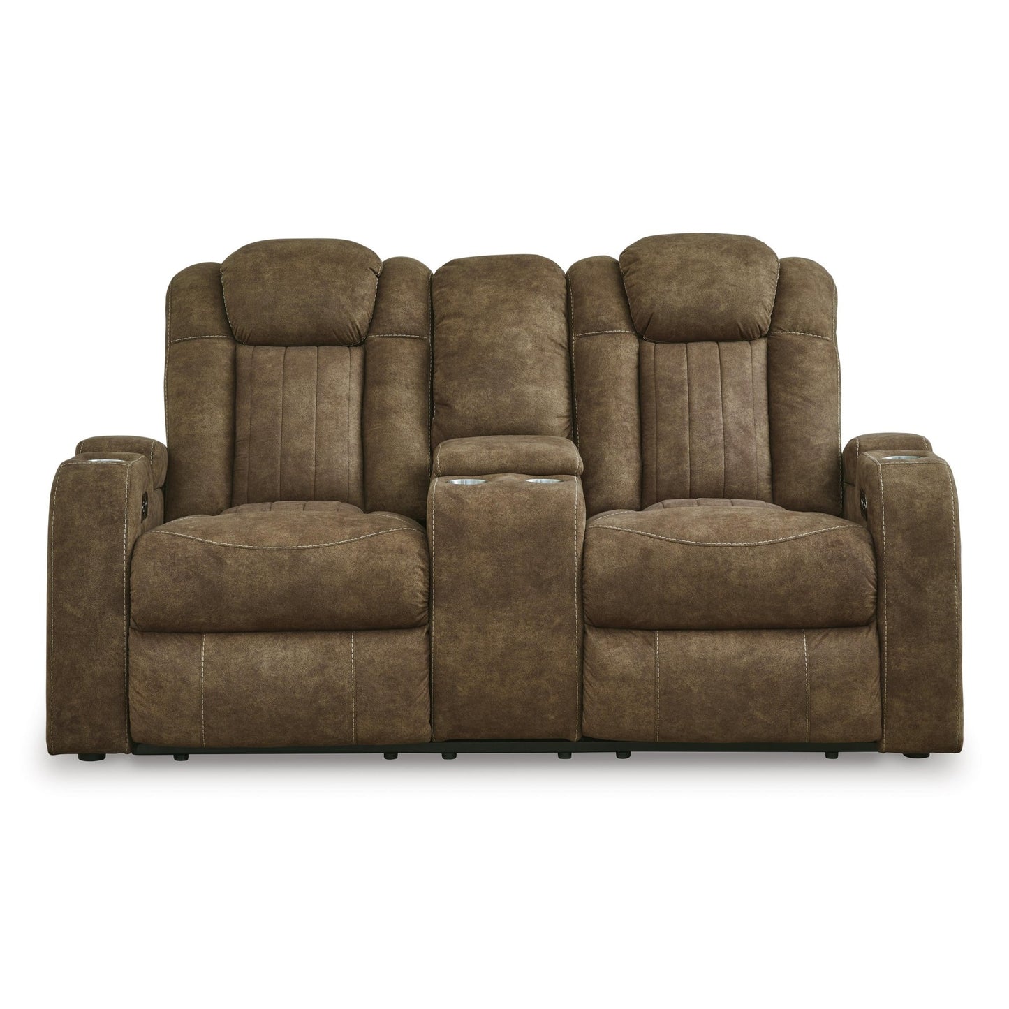 Signature Design by Ashley Wolfridge 6070318 Power Reclining Loveseat with Console and Adjustable Headrest - American Furniture of Slidell