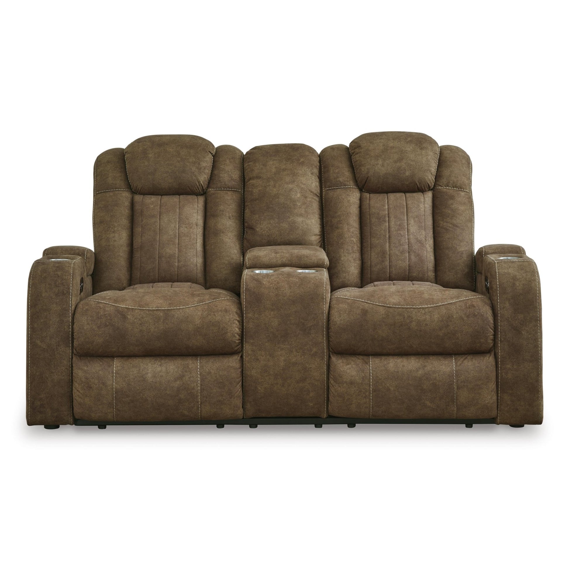 Signature Design by Ashley Wolfridge 6070318 Power Reclining Loveseat with Console and Adjustable Headrest - American Furniture of Slidell