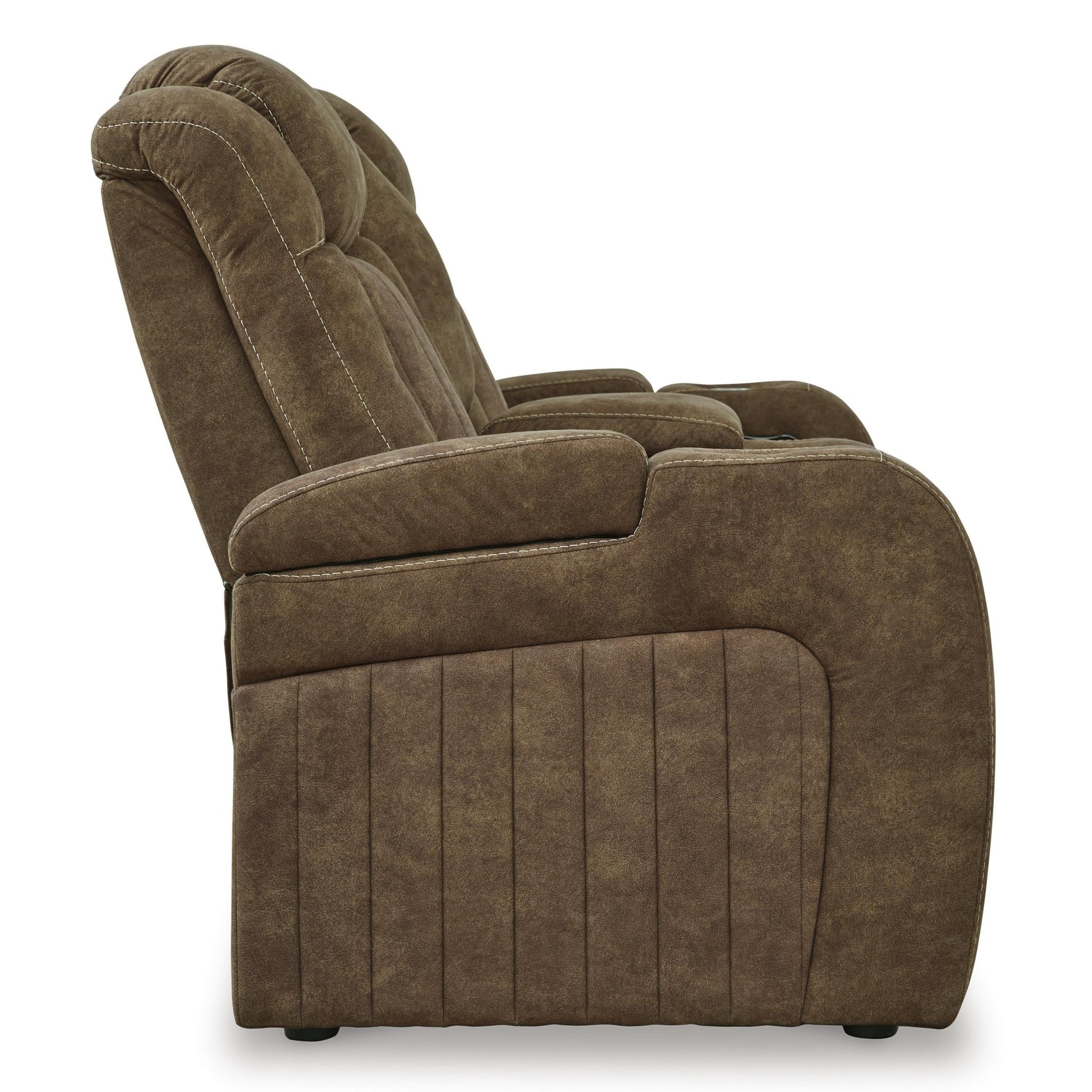 Signature Design by Ashley Wolfridge 6070318 Power Reclining Loveseat with Console and Adjustable Headrest - American Furniture of Slidell