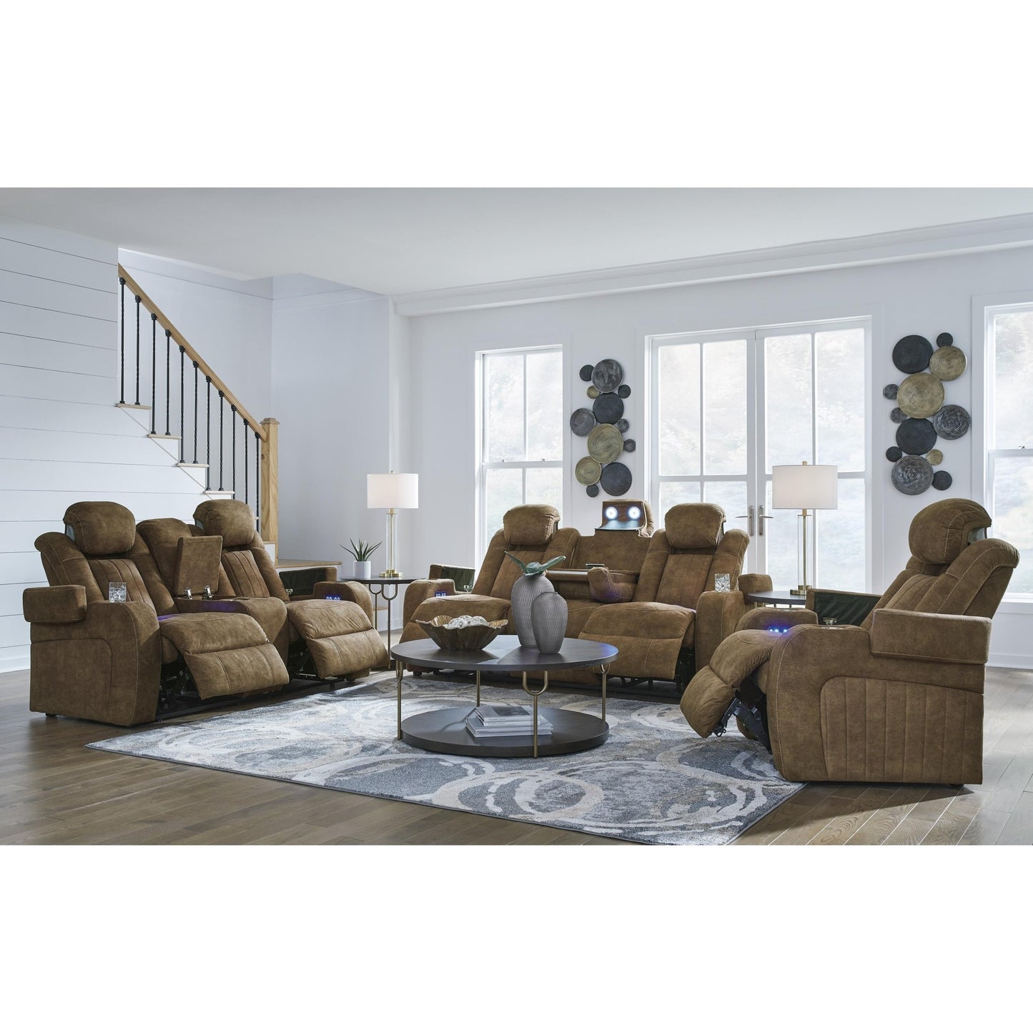 Signature Design by Ashley Wolfridge 60703U2 3 pc Power Reclining Living Room Set - American Furniture of Slidell
