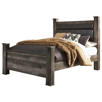 Signature Design by Ashley Wynnlow B440B7 Queen Upholstered Poster Bed - American Furniture of Slidell