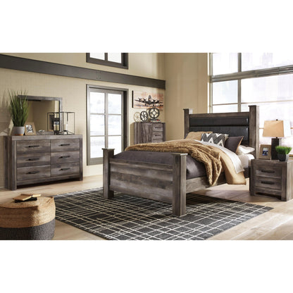 Signature Design by Ashley Wynnlow B440B7 Queen Upholstered Poster Bed - American Furniture of Slidell