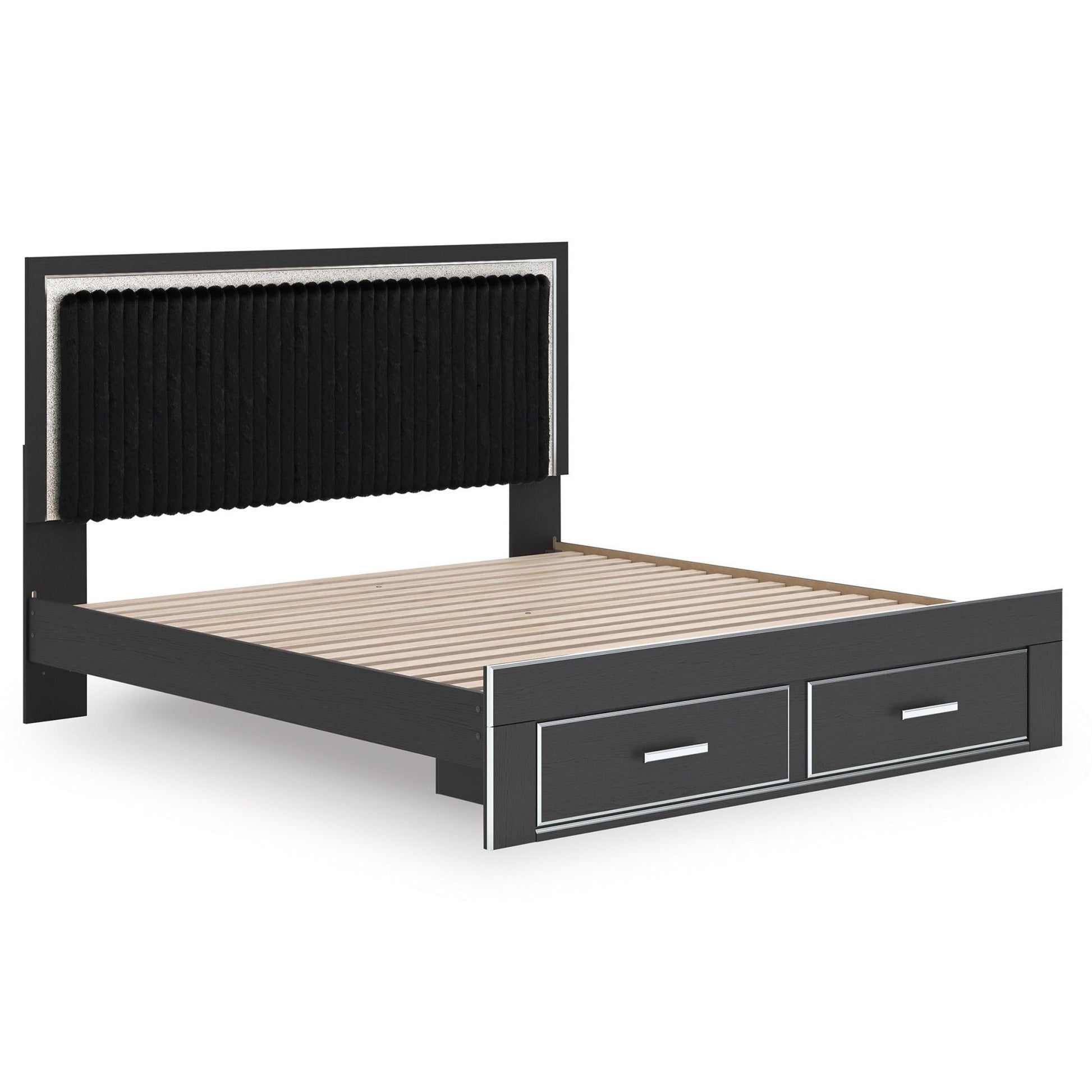 Signature Design by Ashley Zuraleus PCB3380B11 King Upholstered Panel Storage Bed - American Furniture of Slidell