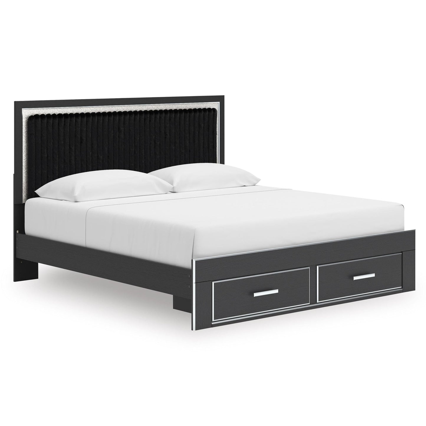 Signature Design by Ashley Zuraleus PCB3380B11 King Upholstered Panel Storage Bed - American Furniture of Slidell