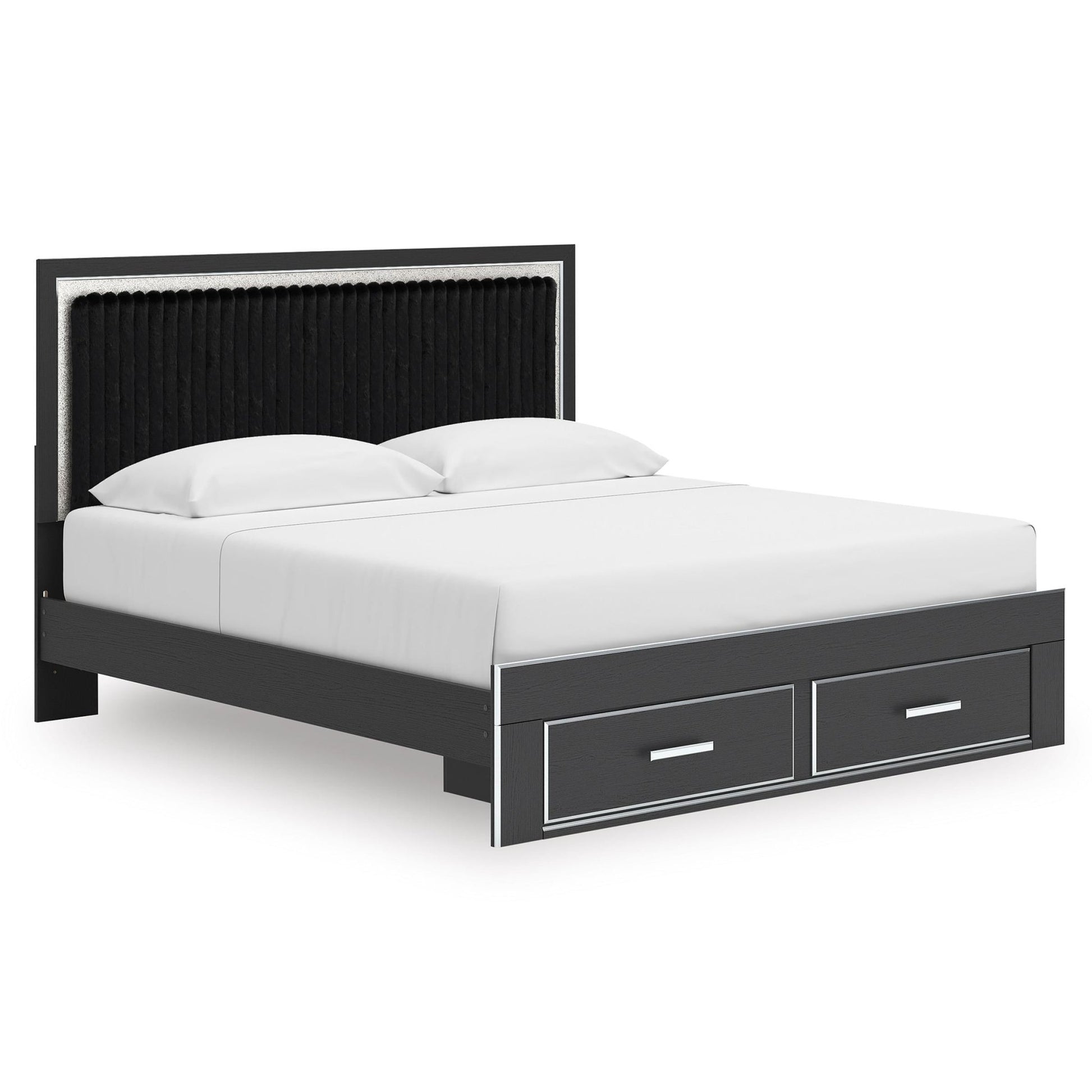 Signature Design by Ashley Zuraleus PCB3380B11 King Upholstered Panel Storage Bed - American Furniture of Slidell