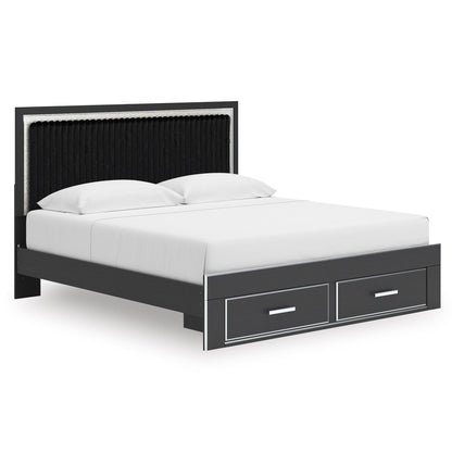 Signature Design by Ashley Zuraleus PCB3380B11 King Upholstered Panel Storage Bed - American Furniture of Slidell