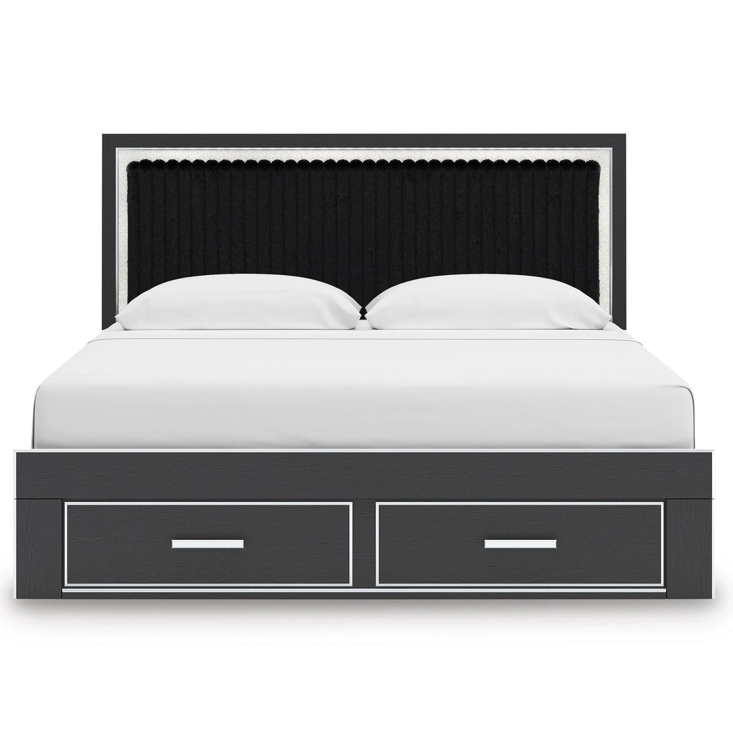 Signature Design by Ashley Zuraleus PCB3380B11 King Upholstered Panel Storage Bed - American Furniture of Slidell