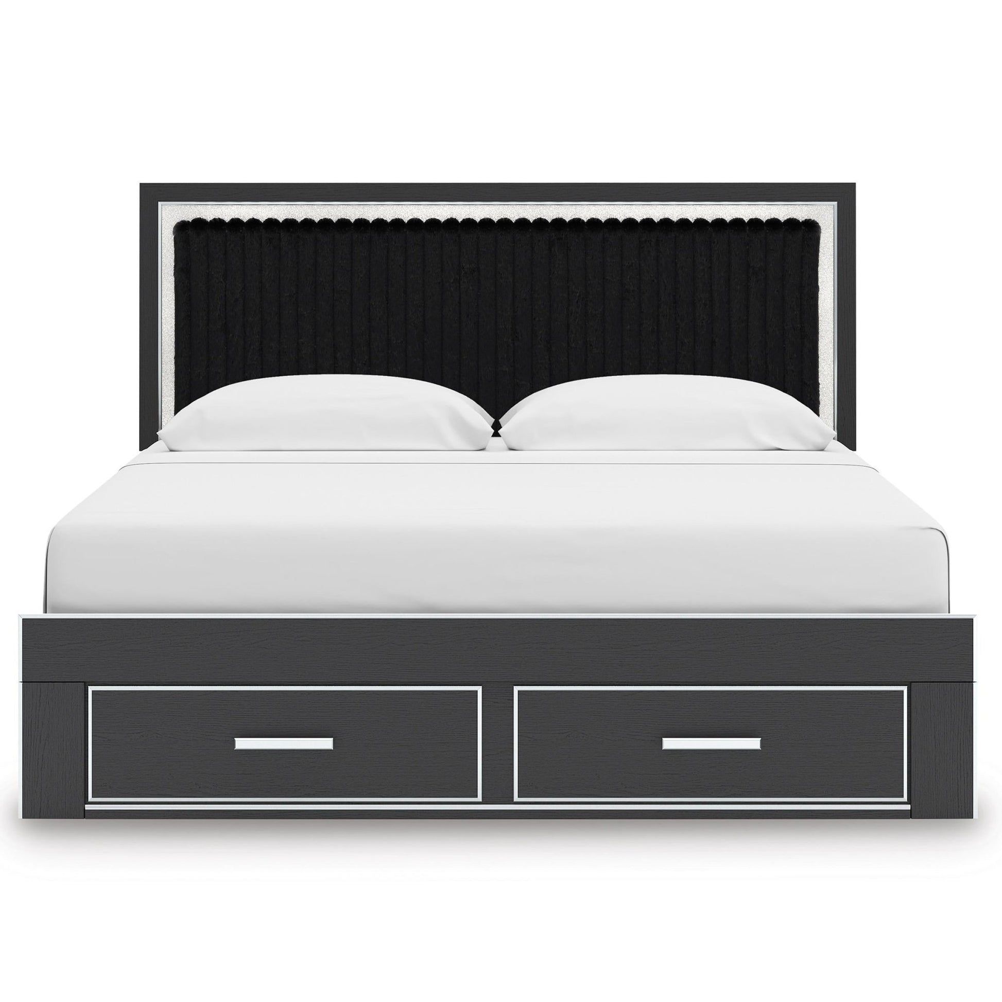 Signature Design by Ashley Zuraleus PCB3380B11 King Upholstered Panel Storage Bed - American Furniture of Slidell
