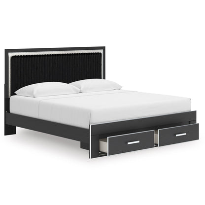 Signature Design by Ashley Zuraleus PCB3380B11 King Upholstered Panel Storage Bed - American Furniture of Slidell