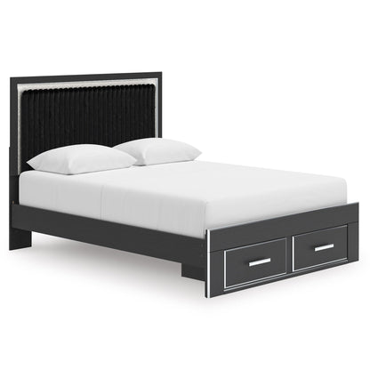 Signature Design by Ashley Zuraleus PCB3380B4 Queen Upholstered Panel Storage Bed - American Furniture of Slidell