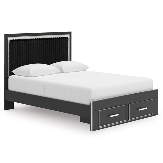 Signature Design by Ashley Zuraleus PCB3380B4 Queen Upholstered Panel Storage Bed - American Furniture of Slidell