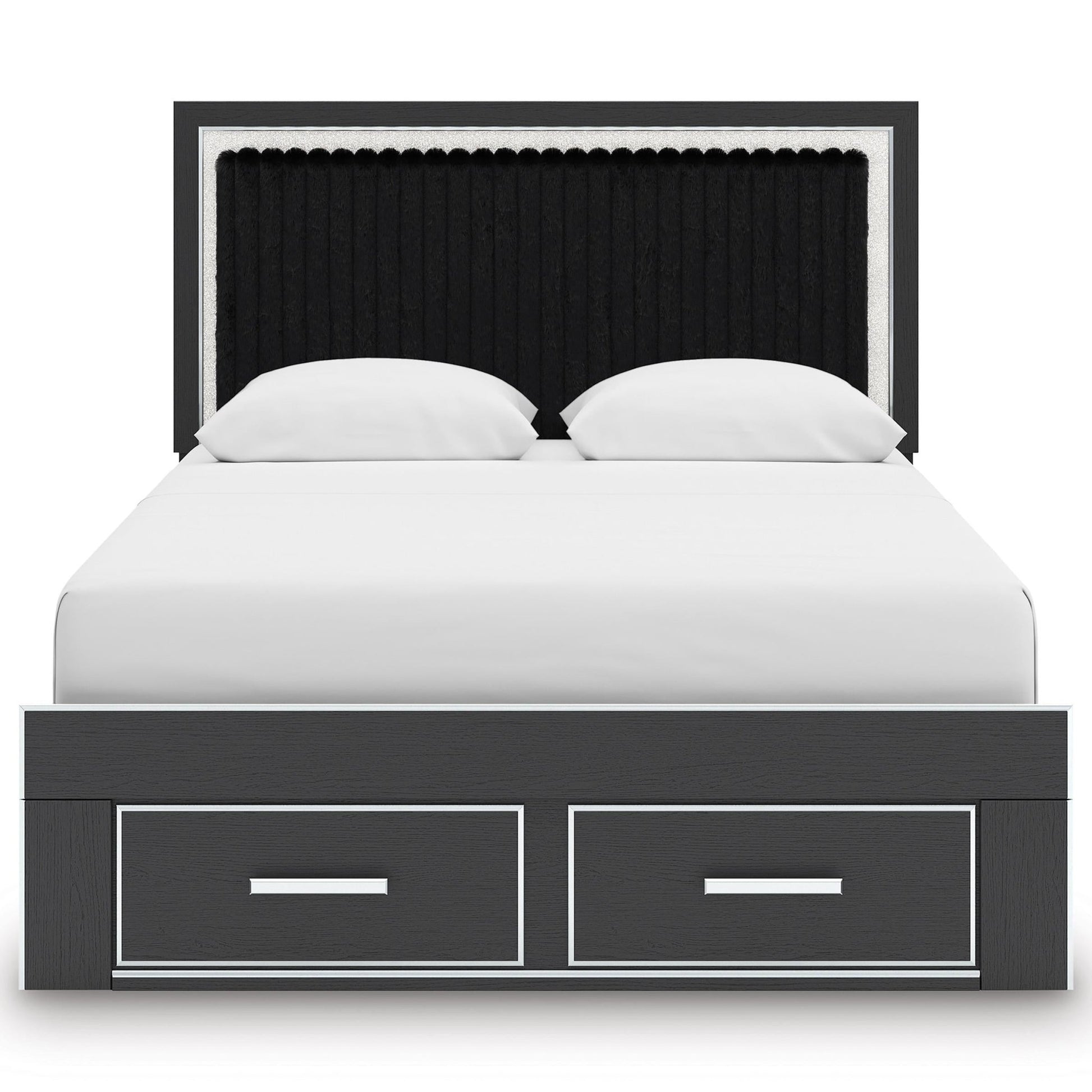 Signature Design by Ashley Zuraleus PCB3380B4 Queen Upholstered Panel Storage Bed - American Furniture of Slidell