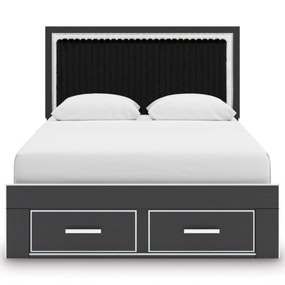 Signature Design by Ashley Zuraleus PCB3380B4 Queen Upholstered Panel Storage Bed - American Furniture of Slidell