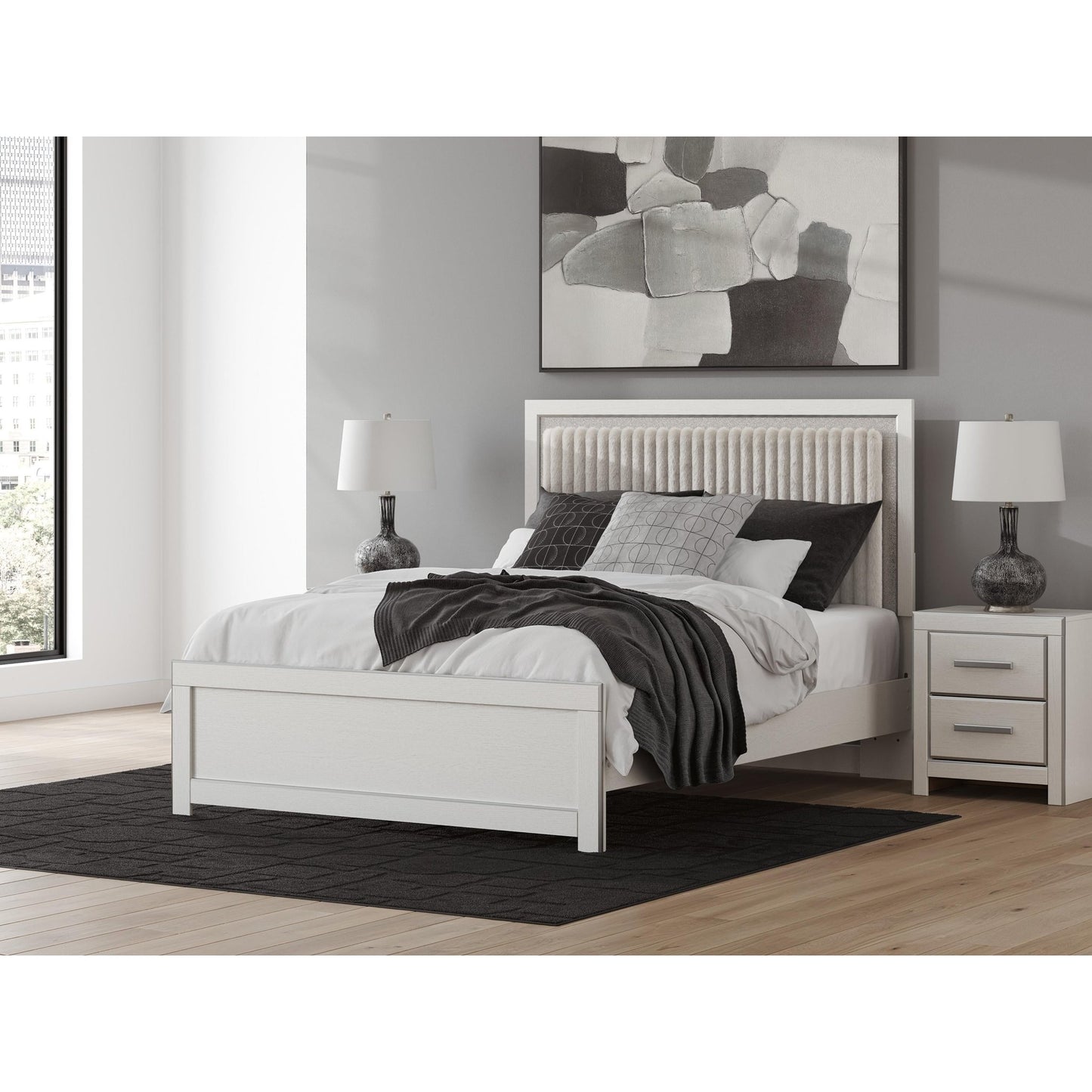 Signature Design by Ashley Zuraleus PCB3381B2 Queen Upholstered Panel Bed - American Furniture of Slidell