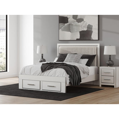 Signature Design by Ashley Zuraleus PCB3381B4 Queen Upholstered Panel Storage Bed - American Furniture of Slidell