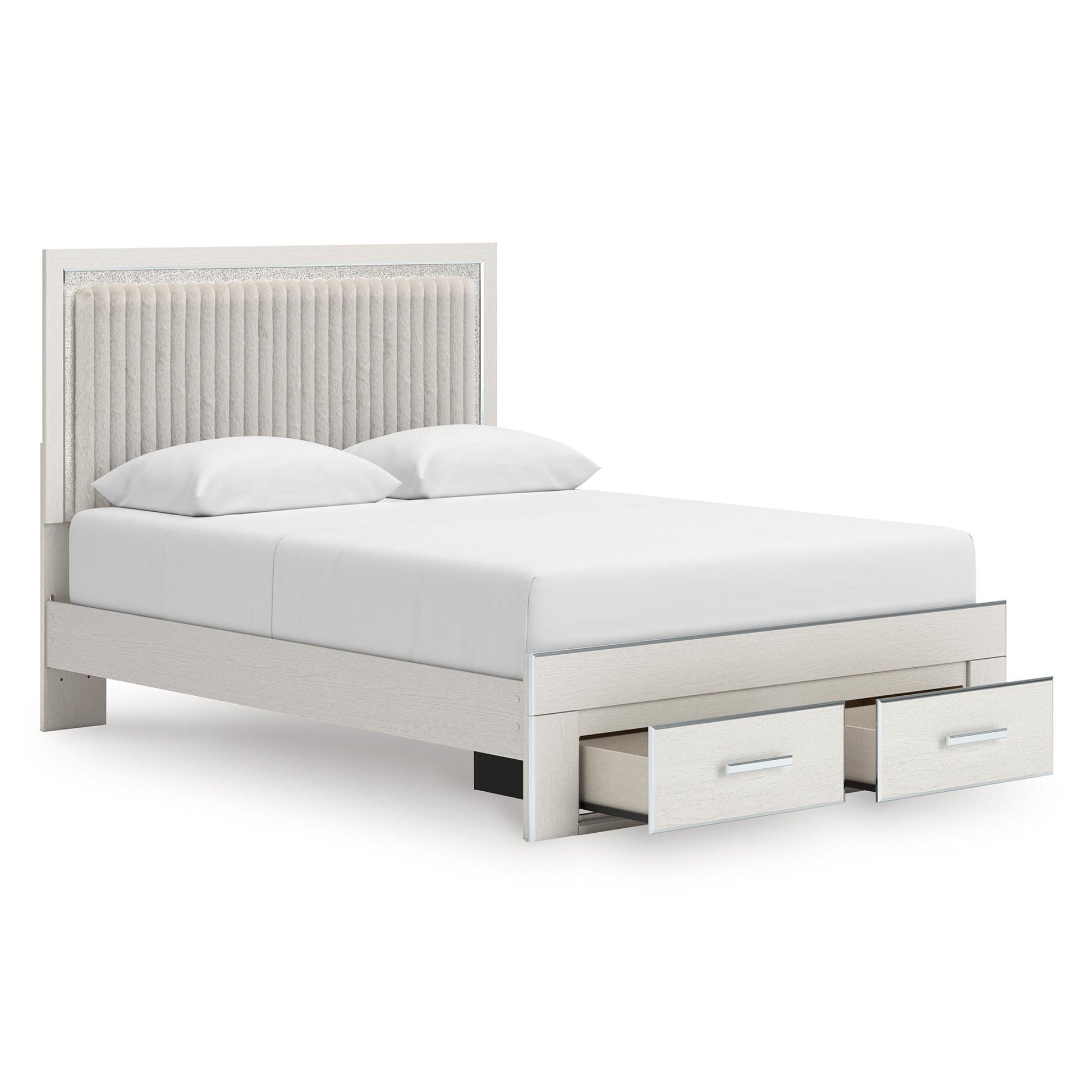 Signature Design by Ashley Zuraleus PCB3381B4 Queen Upholstered Panel Storage Bed - American Furniture of Slidell