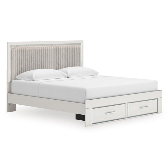 Signature Design by Ashley Zuraleus PCB3381B9 King Upholstered Panel Storage Bed - American Furniture of Slidell