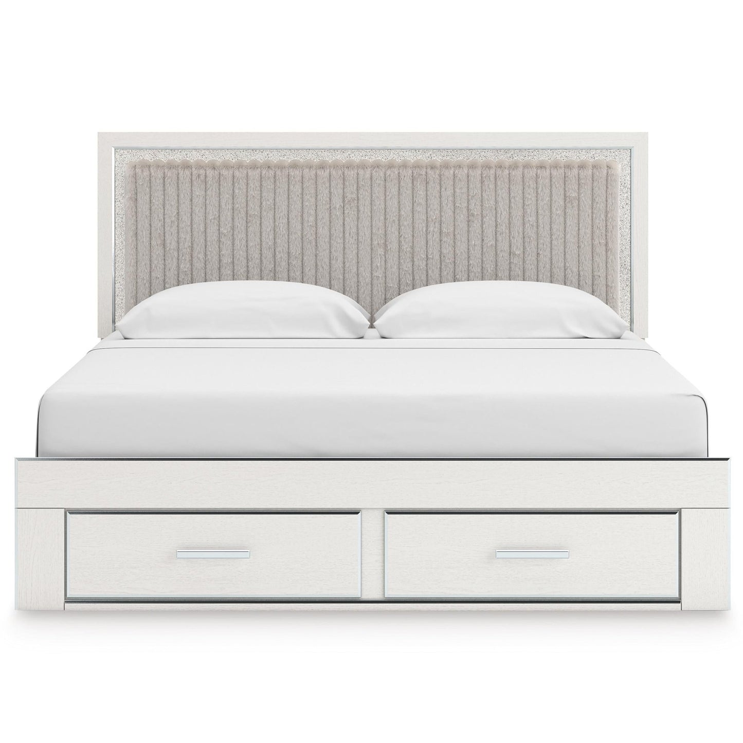 Signature Design by Ashley Zuraleus PCB3381B9 King Upholstered Panel Storage Bed - American Furniture of Slidell