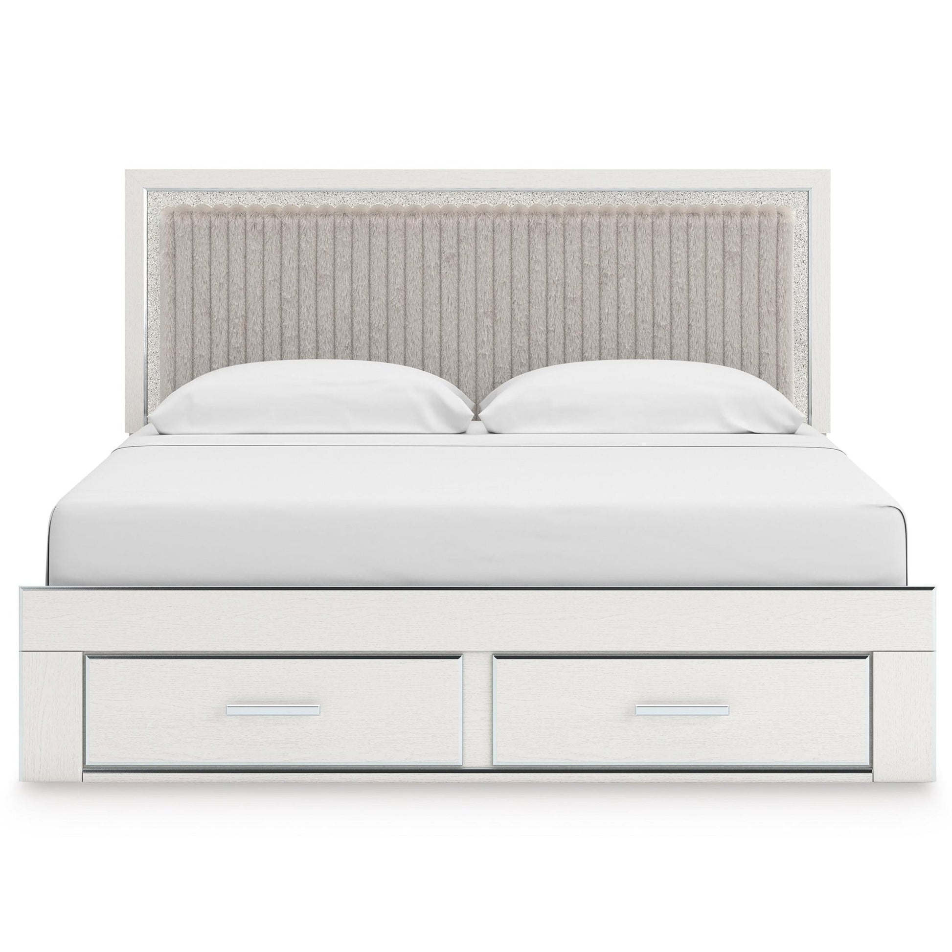 Signature Design by Ashley Zuraleus PCB3381B9 King Upholstered Panel Storage Bed - American Furniture of Slidell