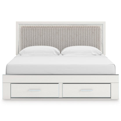 Signature Design by Ashley Zuraleus PCB3381B9 King Upholstered Panel Storage Bed - American Furniture of Slidell