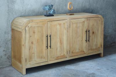 Soho Credenza 4 Wood Solid Doors (CAB394SO) 71.2x18.8x36.2"H (181x48x92cm) - SAND (color varies in picture) - American Furniture of Slidell