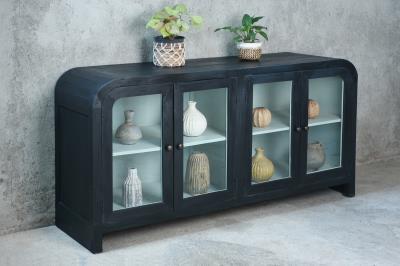 Soho Glazed Credenza 4GD 71.2x18.8x36.2"H (181x48x92cm) EBONY - American Furniture of Slidell