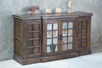 Traditional American Credenza 2GD 2Doors 70.8x18.5x38.2"H 180x47x97cm EBONY - American Furniture of Slidell