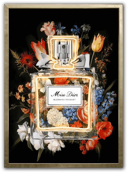 WF3186 "Bloom Noir" Hand - painted LED in Frame1.2x21x29 - American Furniture of Slidell