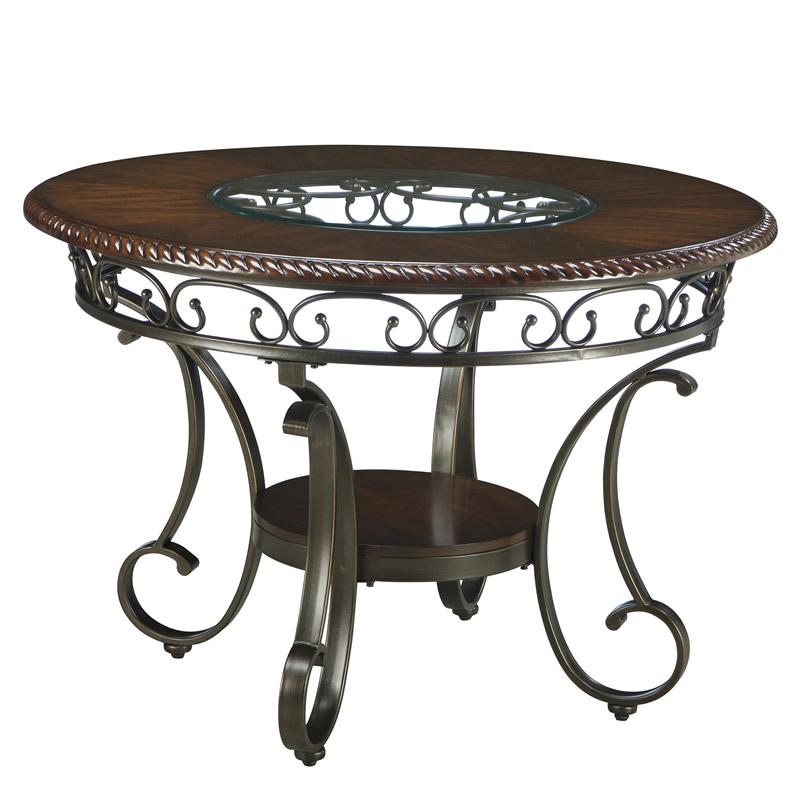 Signature Design by Ashley Round Glambrey Dining Table with Trestle Base D329-15