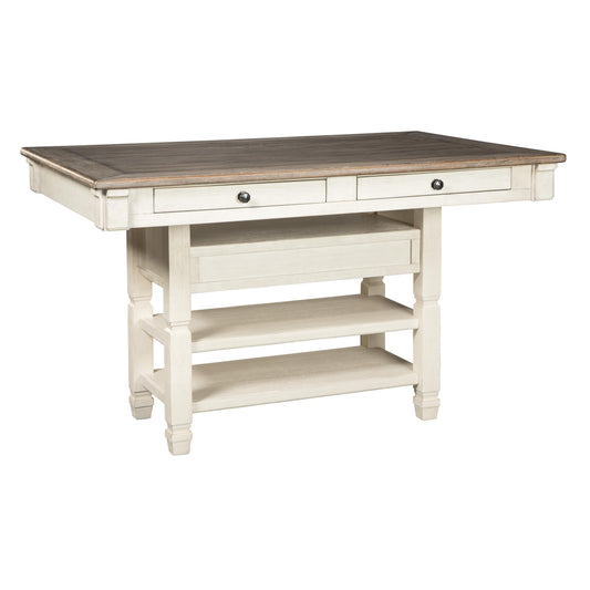 Signature Design by Ashley Bolanburg Counter Height Dining Table with Pedestal Base D647-32