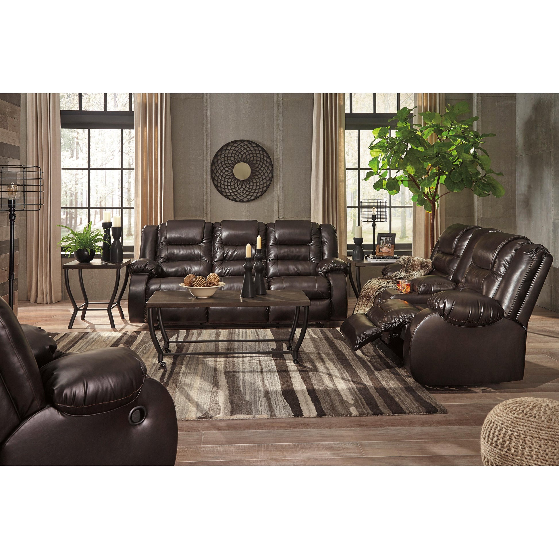 Signature Design by Ashley Vacherie Reclining Leather Look Sofa 7930788