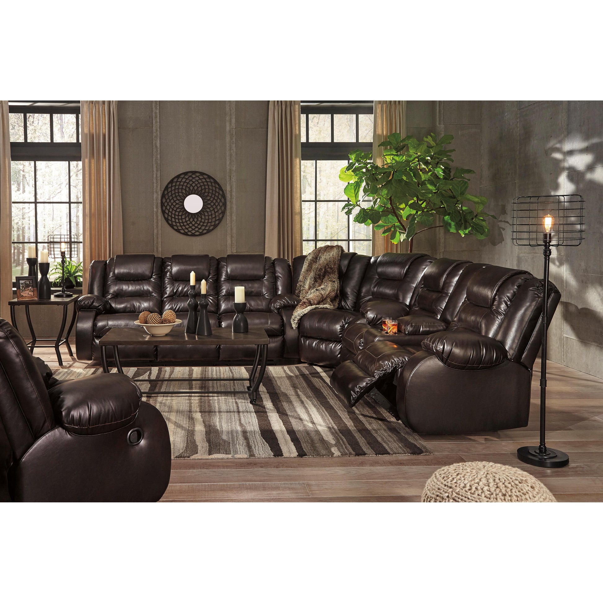 Signature Design by Ashley Vacherie Reclining Leather Look Sofa 7930788