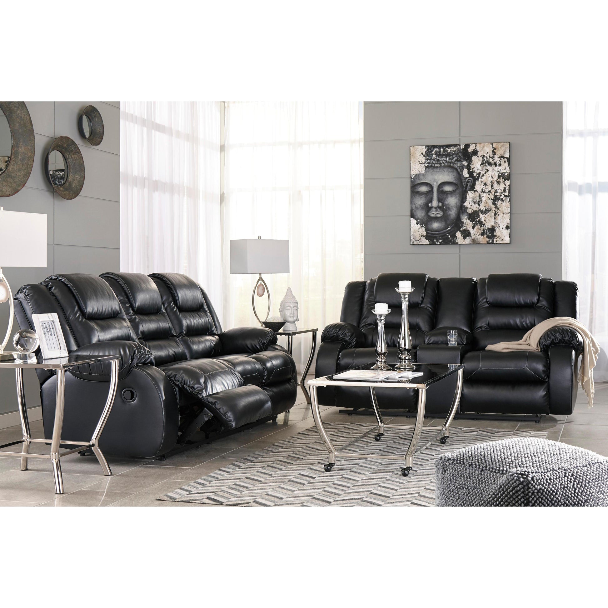 Signature Design by Ashley Vacherie Reclining Leather Look Loveseat 7930894