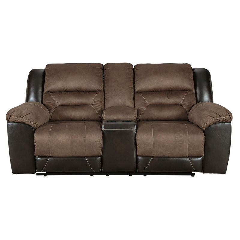 Signature Design by Ashley Earhart Reclining Fabric and Leather Look Loveseat 2910194