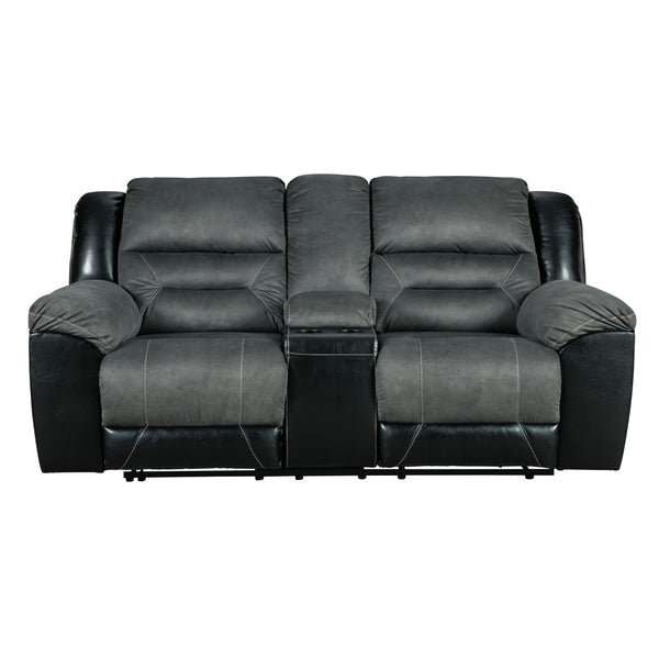 Signature Design by Ashley Earhart Reclining Fabric and Leather Look Loveseat 2910294