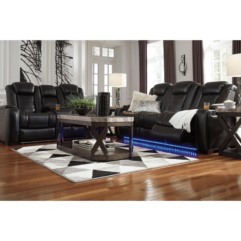 Signature Design by Ashley Party Time Power Reclining Leather Look Loveseat 3700318