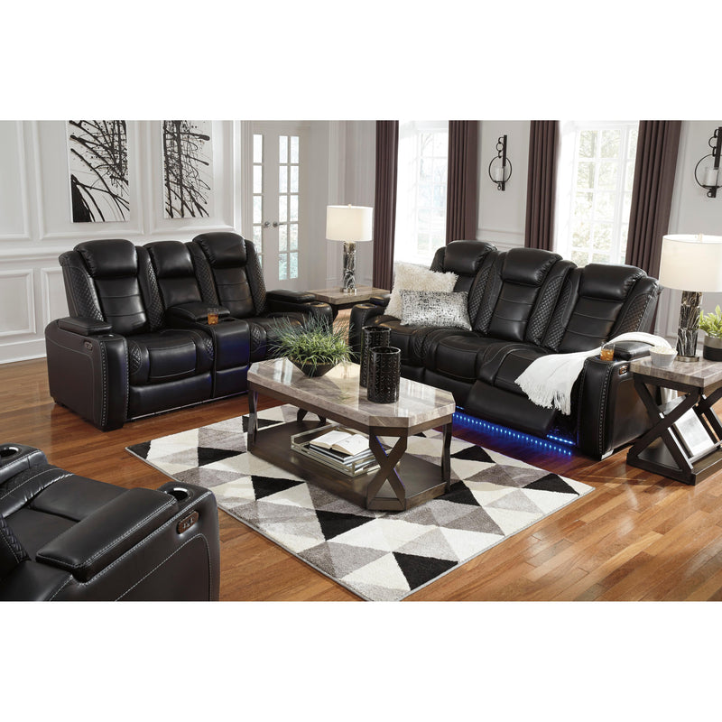 Signature Design by Ashley Party Time Power Reclining Leather Look Loveseat 3700318