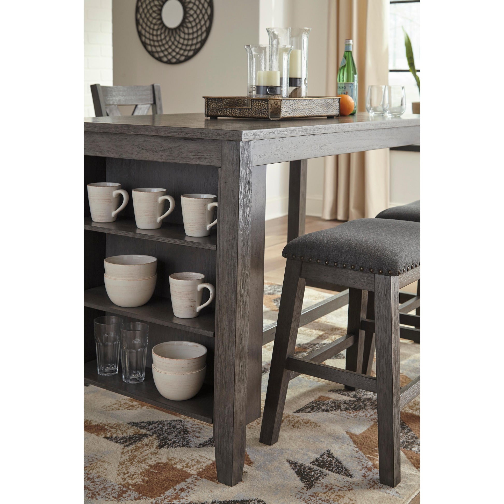 Signature Design by Ashley Caitbrook Counter Height Dining Table with Trestle Base D388-13
