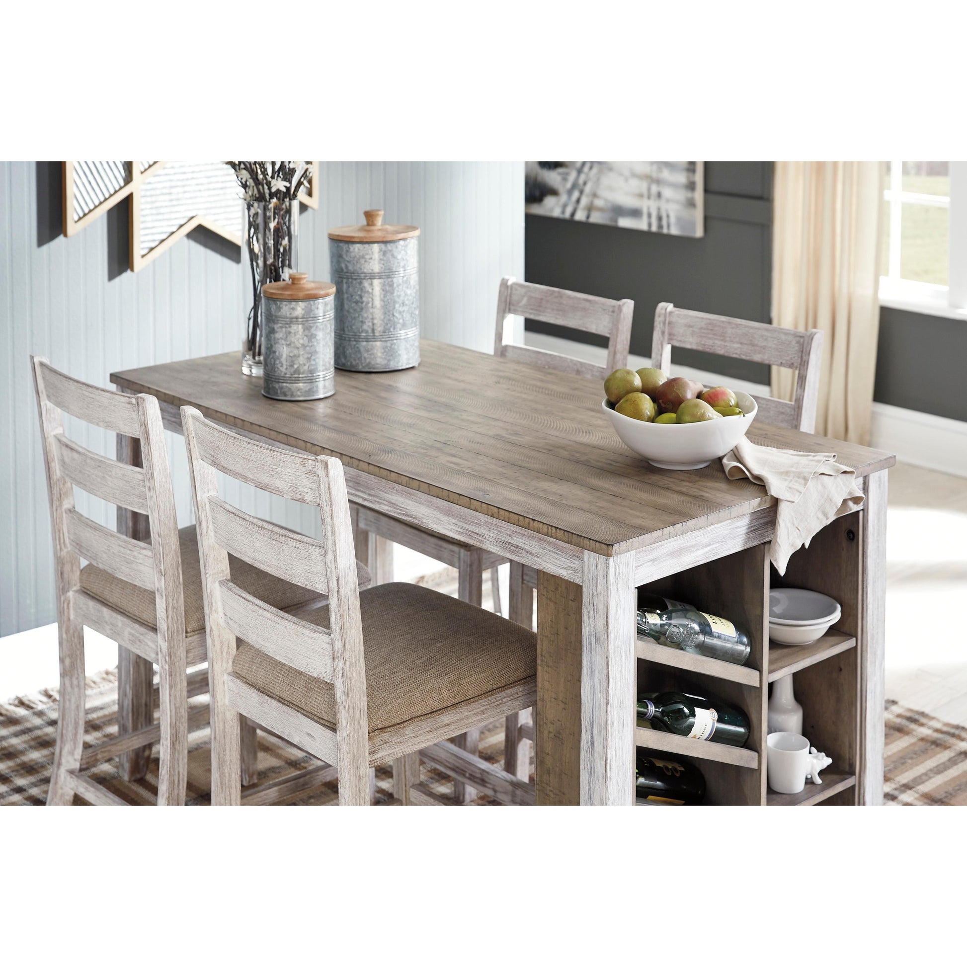 Signature Design by Ashley Skempton Counter Height Dining Table with Trestle Base D394-32
