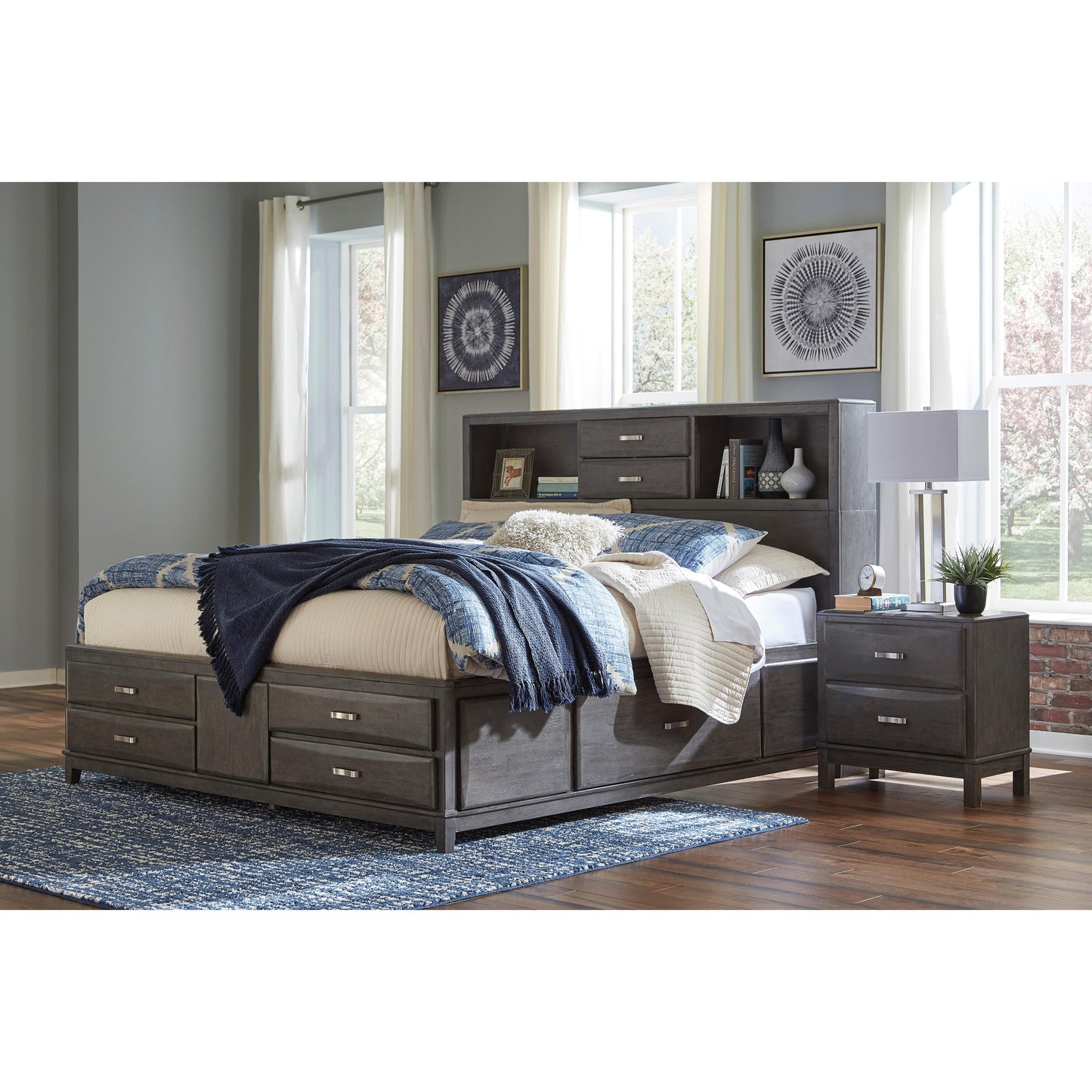 Signature Design by Ashley Caitbrook Queen Bookcase Bed with Storage B476-65/B476-64/B476-98