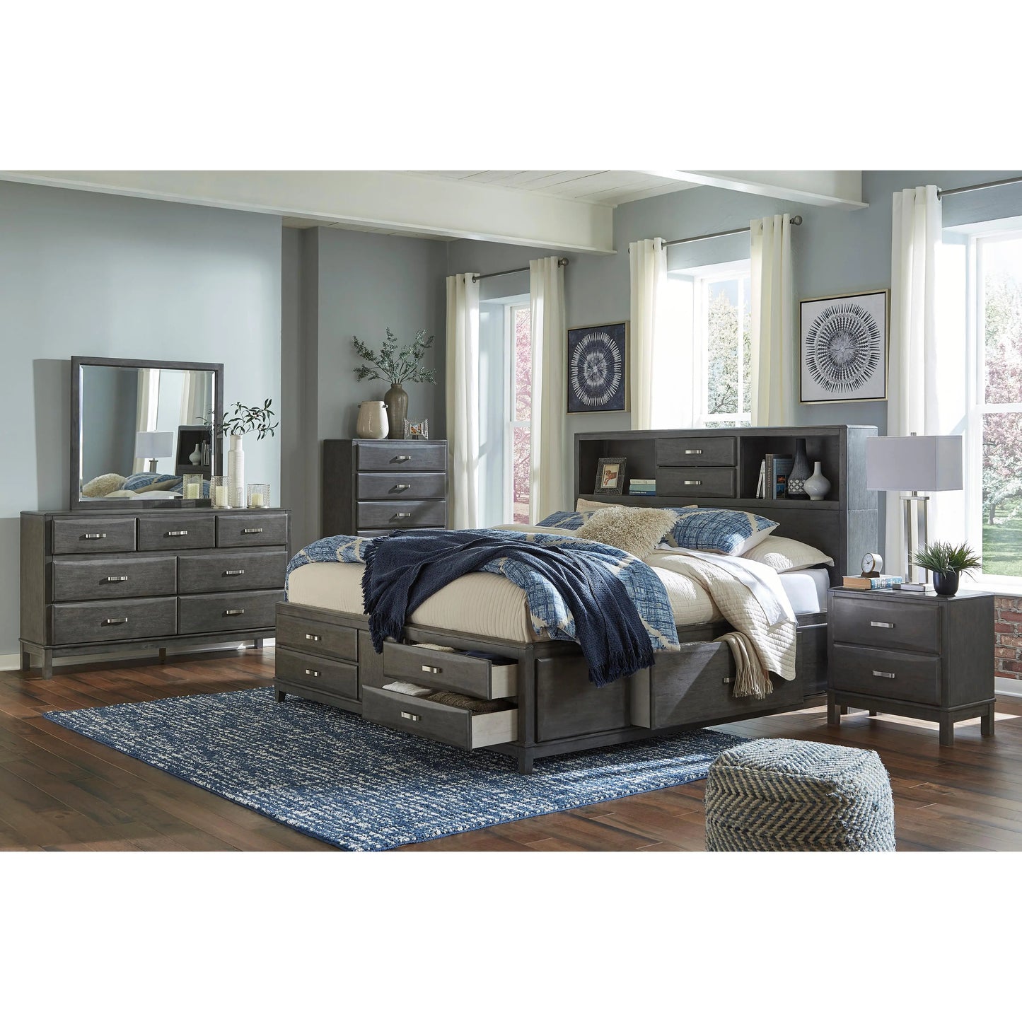 Signature Design by Ashley Caitbrook California King Bookcase Bed with Storage B476-69/B476-66/B476-95