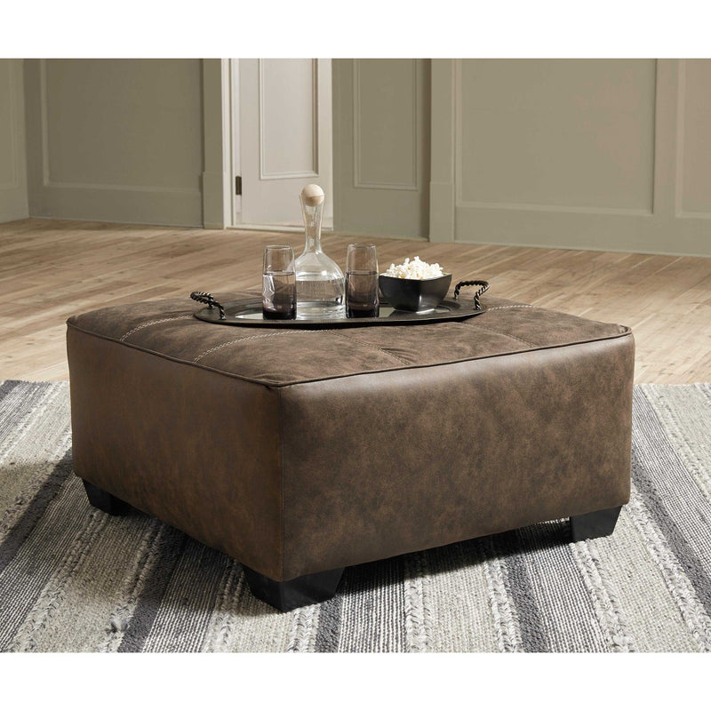Benchcraft Abalone Leather Look Ottoman 9130208